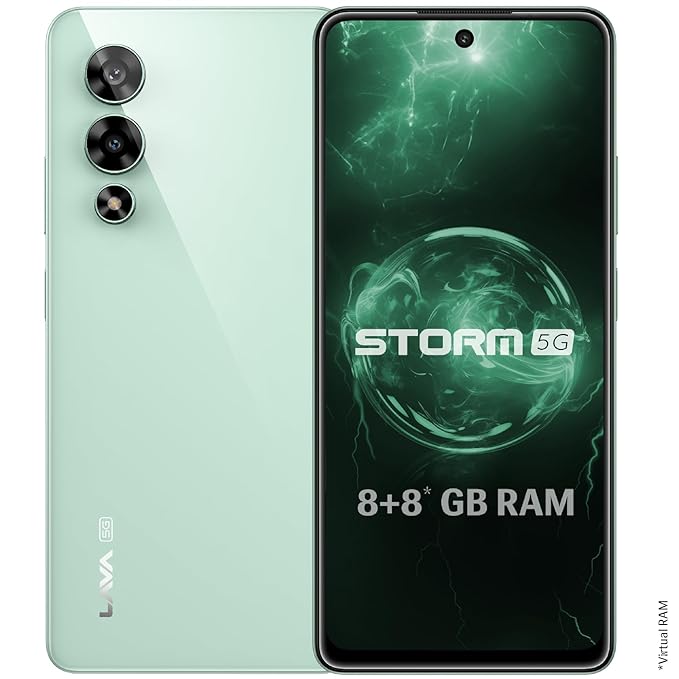 Lava Storm 5G Gale Green, 8GB RAM, 128GB ROM