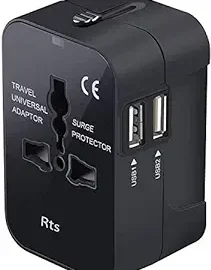 rts Universal Travel Adapter, International All in One Worldwide Travel Adapter and Wall Charger
