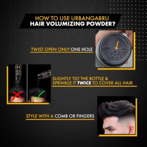 UrbanGabru Hair Volumizing Powder Wax strong hold | Matte Finish | 24 hrs hold | 100% natural & safe hair styling powder